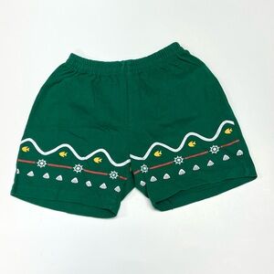 Green Kids Shorts with Sail Ocean Design